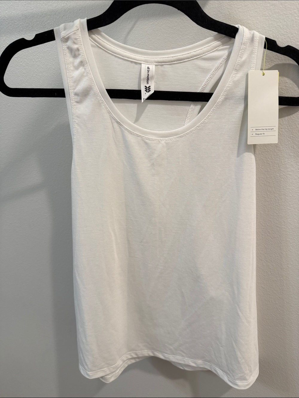 all in motion Women's White Tank Top - Classic Scoop Neck